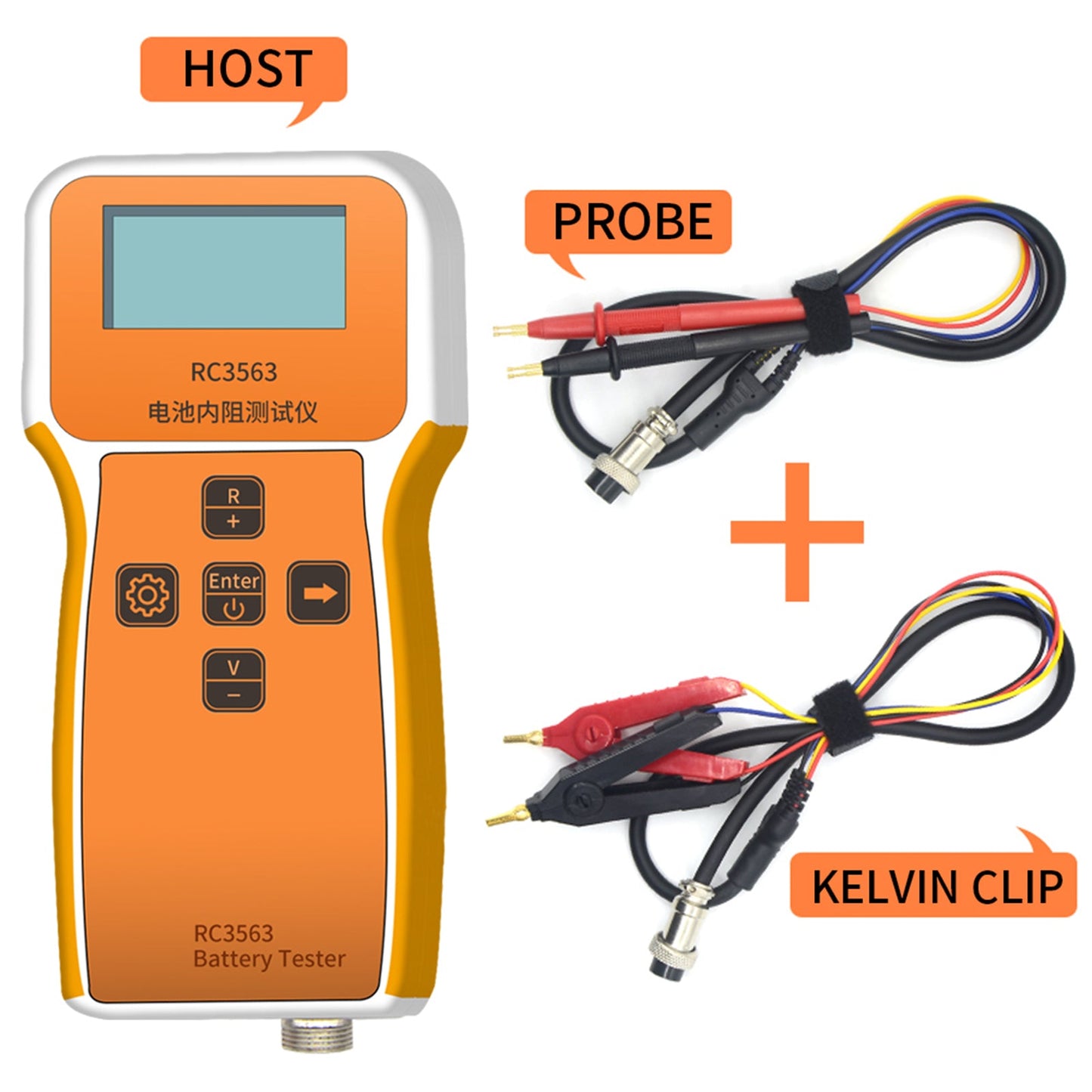 RC3563 Rilevatore del tester di tensione della resistenza interna del misuratore di tensione della batteria