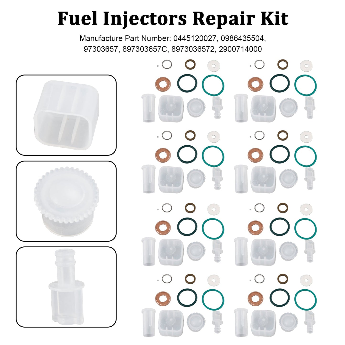 Kit di riparazione iniettore carburante 8 pezzi adatto a Chevy Fit GMC Duramax 6.6L 2004-2005 Diesel