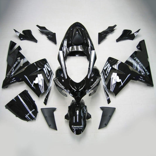 Amotopart Kawasaki 2004-2005 ZX10R Black Mix Kit di carenatura bianca