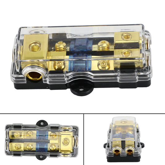 Portafusibili a lama mini ANL a 3 vie, rame da calibro 2/4 a calibro 4/6/8 60 Amp