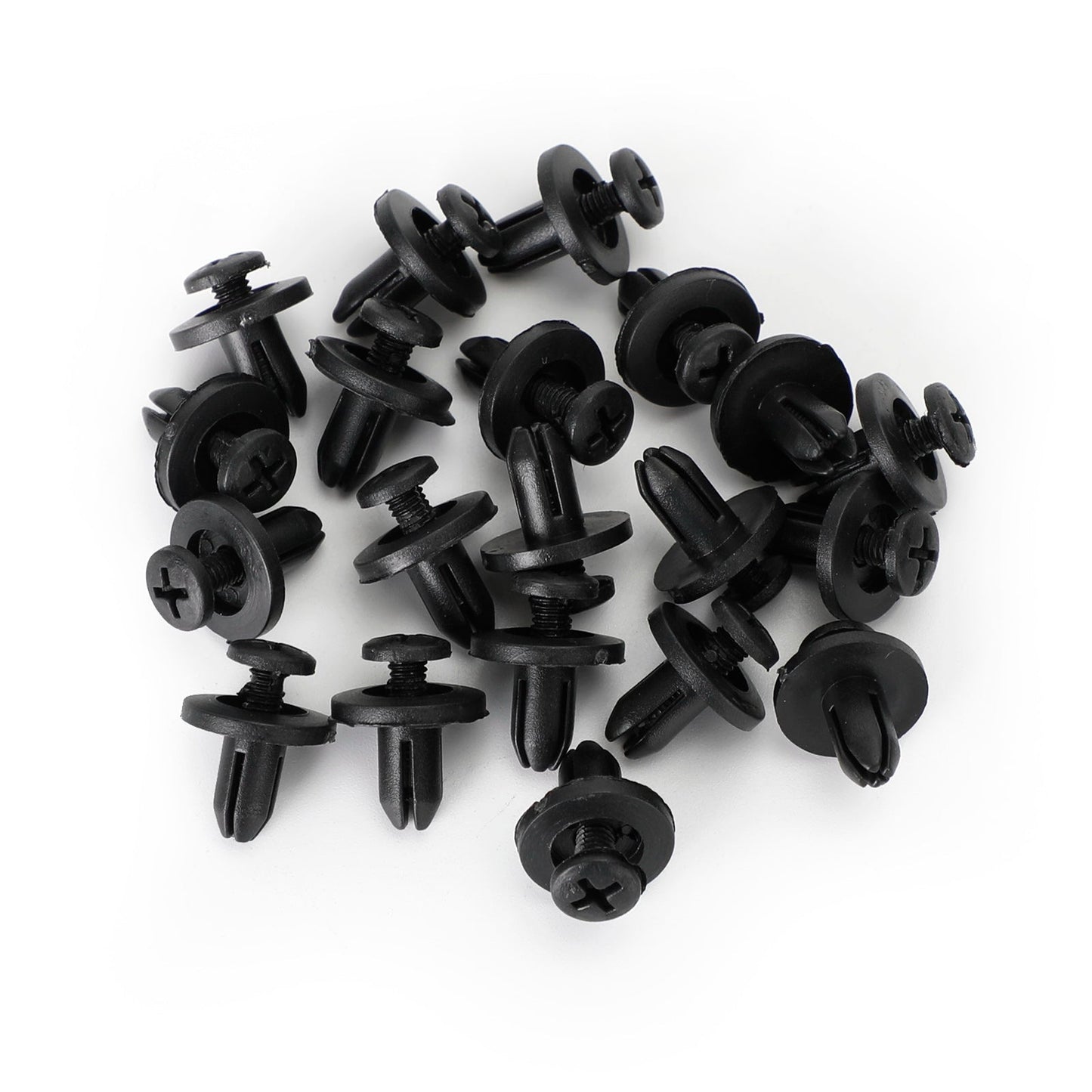 20pcs carenatura pannello bullone clip 6mm rivetti a vite in plastica clip nero per Honda generico