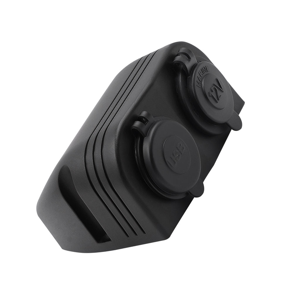 Caricabatterie 2 in 1 + accendisigari 12V/24V Pannello a 2 fori adatto per auto da barca
