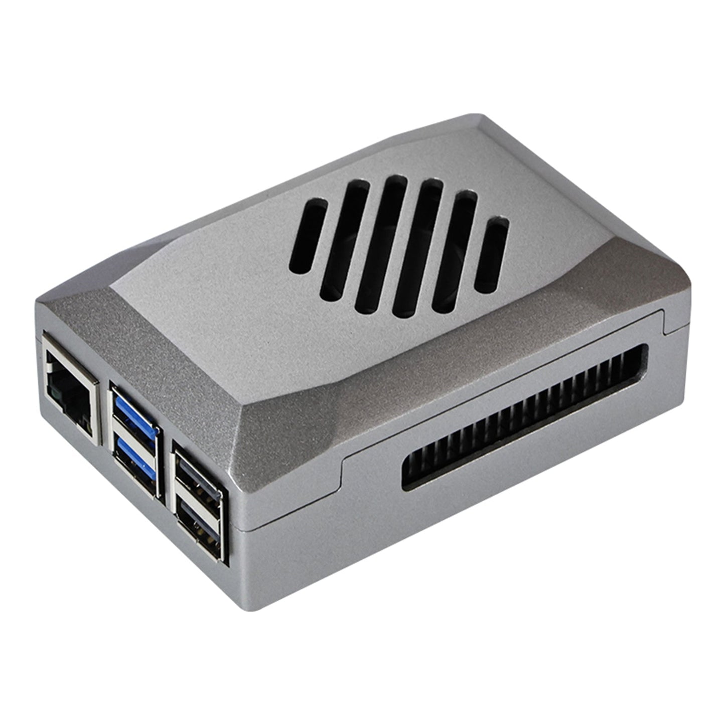 Scatola protettiva Silver Shadow Shell Raspberry pi5 Ventola di controllo della velocità in materiale ABS