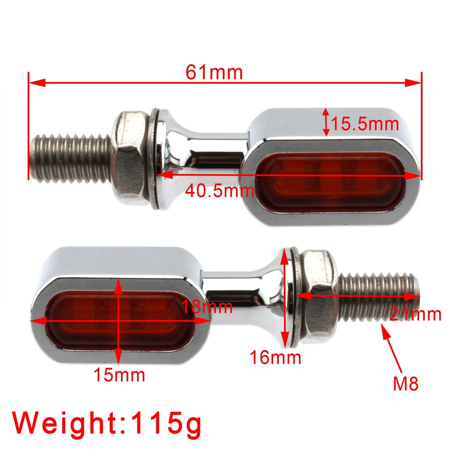 Indicatore di direzione a LED posteriore Mini E Mark per Sportster Touring Dyna Softail Generico