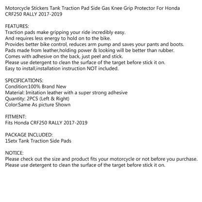 Protezioni ginocchiere gas per trazione serbatoio laterale per Honda CRF250 RALLY 2017-2019 Generico