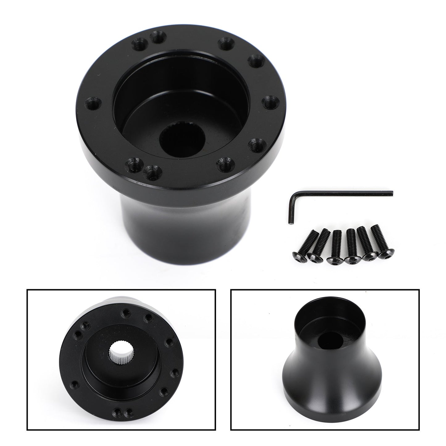 Mozzo adattatore per volante in alluminio per carrello da golf adatto per Club Car DS 1984-up nero generico