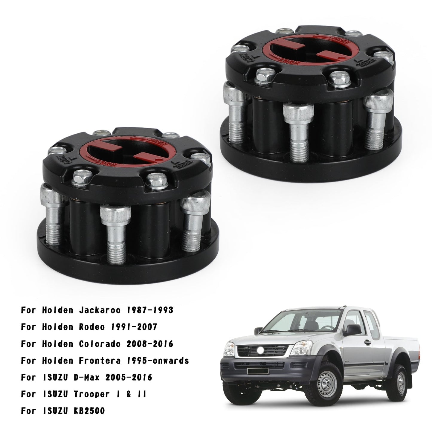 2 mozzi a ruota libera per Holden Rodeo Jackaroo Colorado Isuzu D-Max 17 Spline generico