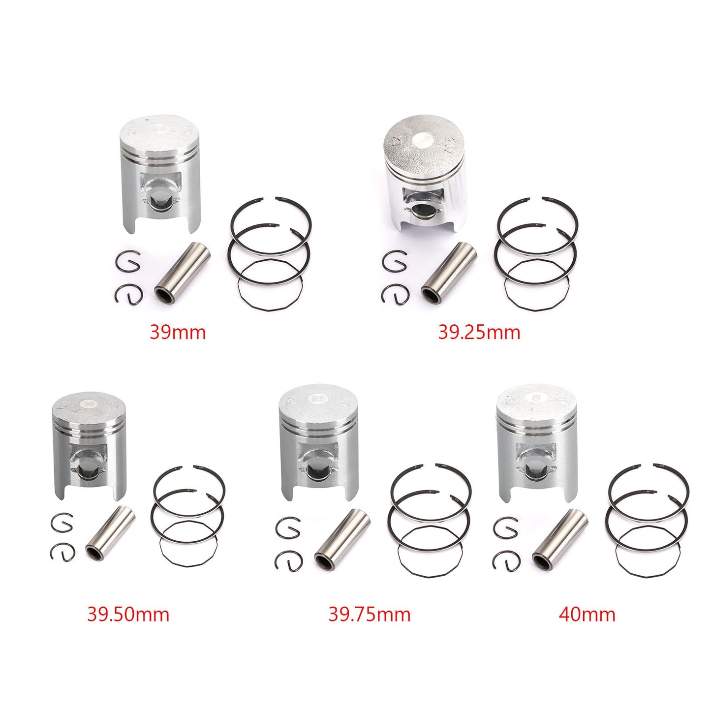 Diametro anello spinotto pistone 39,00 39,25 39,50 39,75 40,00