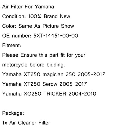 Filtro aria aspirazione Drop In Cleaner per Yamaha XT250 Magician Serow 250 05-17 generico
