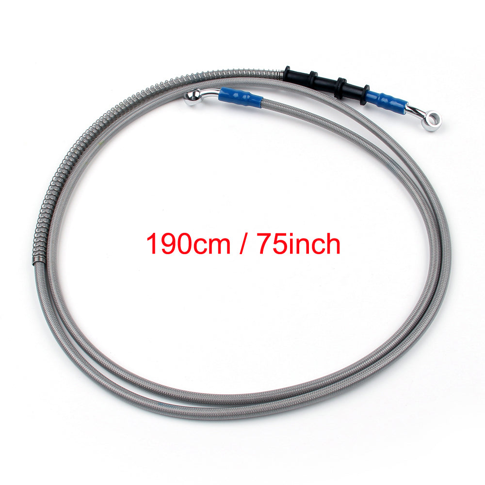 190cm/75 M10 Brake Oil Hose Line Banjo Fitting Stainless Steel End