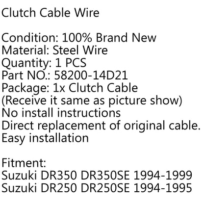 Sostituzione cavo frizione per Suzuki DR350 DR350SE 94-99 DR250 DR250SE 94-95 Generico