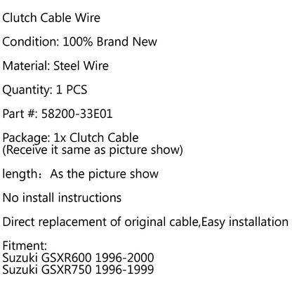 Sostituzione cavo frizione 58200-33E01 per Suzuki GSXR600 1996-2000 GSXR750 96-99 Generico