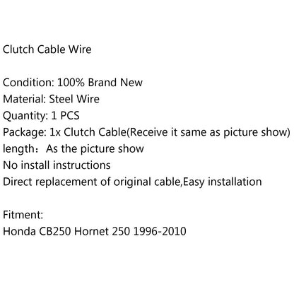 Sostituzione cavo frizione intrecciato in acciaio per Honda CB250 Hornet 250 1996-2004 Generico