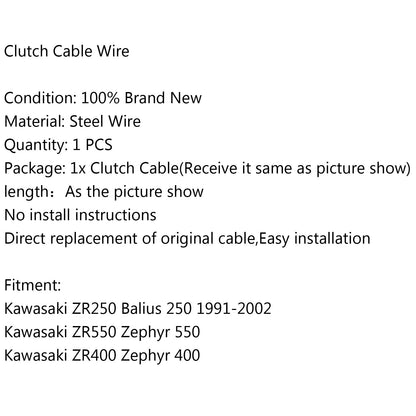 Cavo Frizione Per Kawasaki ZR250 Balius 250 91-02 ZR550 ZR400 Zephyr 550 400 Generico
