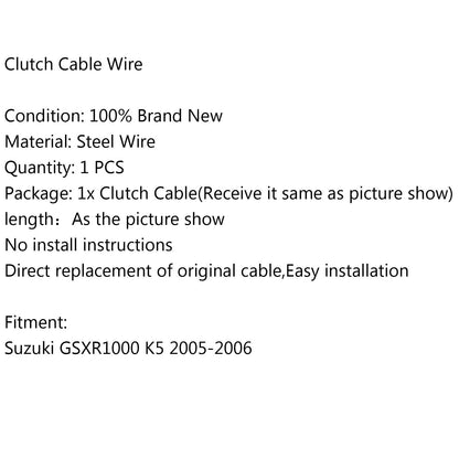 Filo di ricambio per cavo frizione in acciaio per Suzuki GSXR1000 K5 2005-2006 Generico