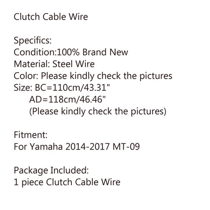Sostituzione cavo frizione in acciaio filo moto per Yamaha 2014-2017 MT-09 MT 09 generico
