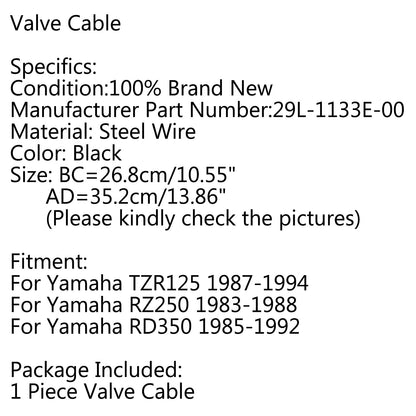 Cavo della valvola Filo Puleggia 29L-1133E-00 Per Yamaha TZR125 1987-1994 RD350 1985-1992 Generico