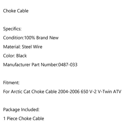 ATV Choke Cavo Per Arctic Cat 2004 2005 2006 650 V-2 V-Twin SOLO 0487-033 Generico