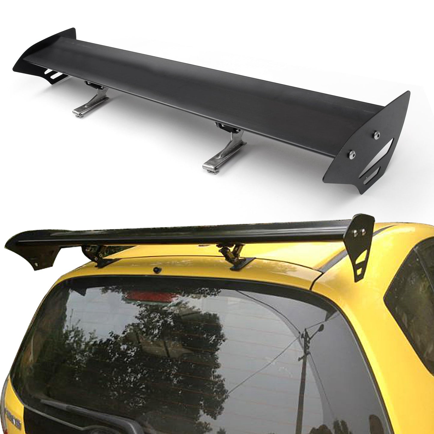 Universal Hatch Regolabile Alluminio GT Posteriore Tronco Ala Racing Spoiler Nero 15# Generico