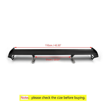 Universal Hatch Regolabile Alluminio GT Posteriore Tronco Ala Racing Spoiler Nero 15# Generico