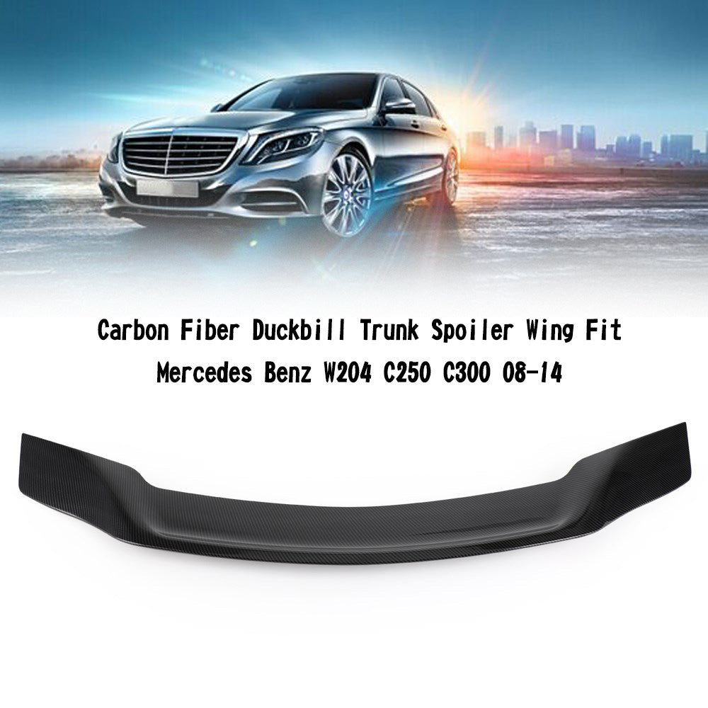 Spoiler per baule a becco d&#39;anatra in fibra di carbonio adatto per Mercedes Benz W204 C250 C300 08-14 generico