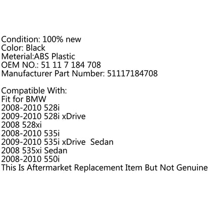 Paraurti anteriore Gancio di Traino Tappo di Copertura Per BMW E60 528i 535i 550i 51117184708 2008-2010 Generico