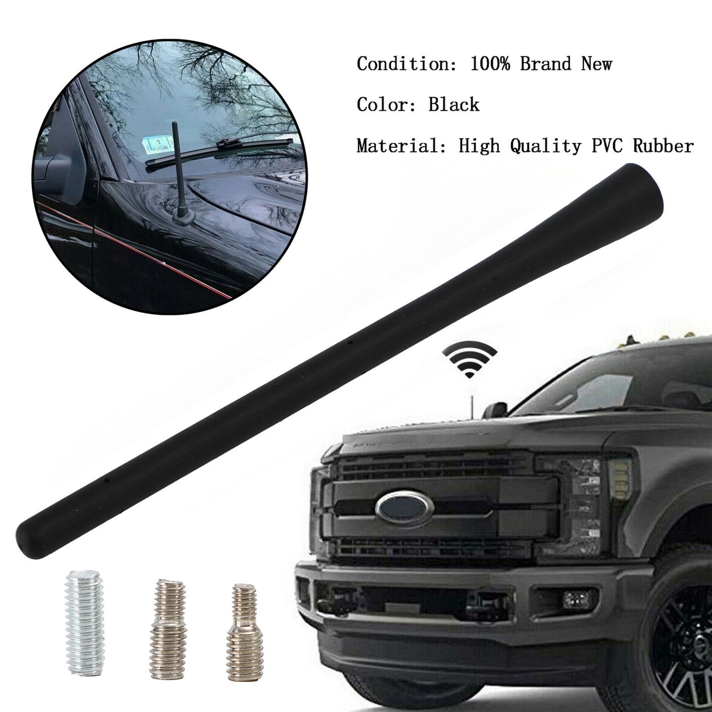 Antenna di segnale in gomma da 7 pollici per Ford F150 F250 F350 £¦ Ram 1500 2009-2019 generico