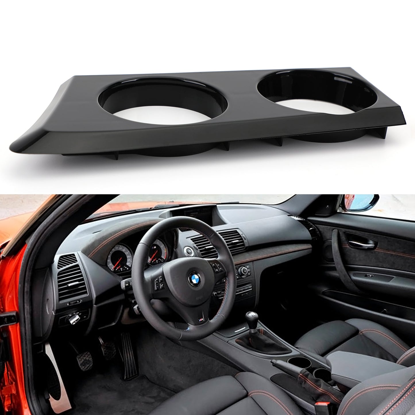 Areyourshop Portabicchieri in fibra di carbonio per BMW Serie 1 E81 E82 E87 E88 Hatchback Coupe Generico