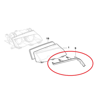 63128384487 63128384486 Striscia di copertura faro superiore sinistra/destra per BMW 3 E46 98-01 Generico