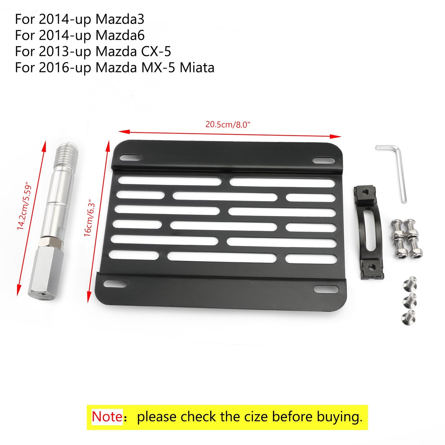 Nuovo supporto per staffa di montaggio targa per gancio di traino paraurti per Mazda 3 Mazda 6 CX5 MX5 generico