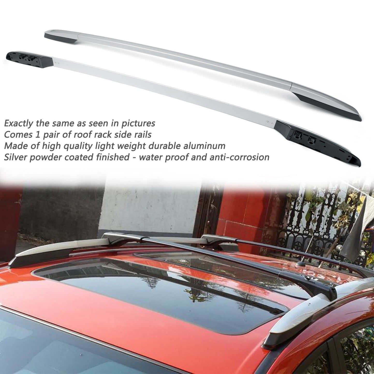 2013-2018 Toyota RAV4 Alluminio Factory Silver Top Portapacchi Side Rails Bar