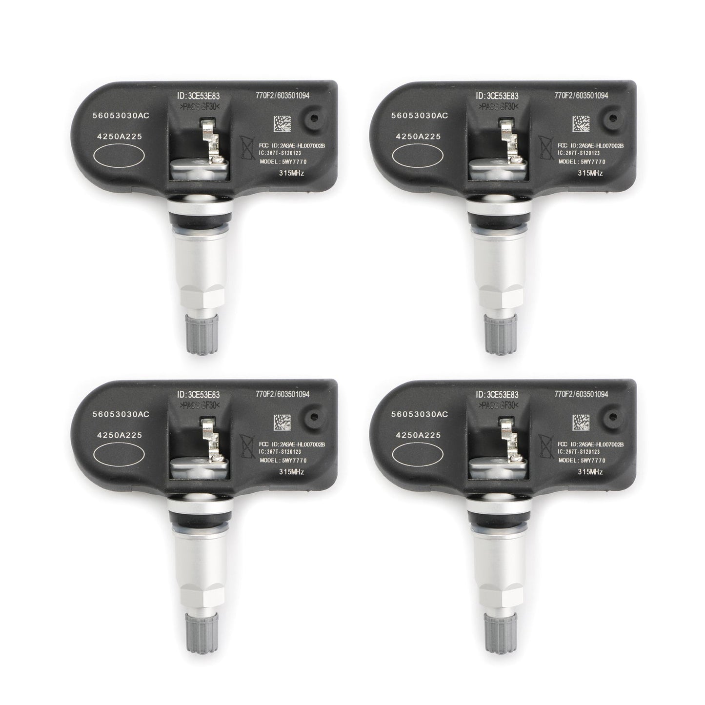 4 Di Set 56053030AC Sensore Pressione Pneumatici TPMS 315Mhz Per Chrysler Generico