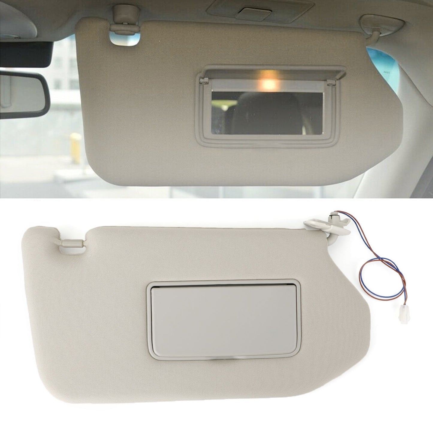 Sinistra/destra/coppia parasole grigio con luce per 13-18 Pathfinder 14-17 Infiniti QX60 con lampada generica