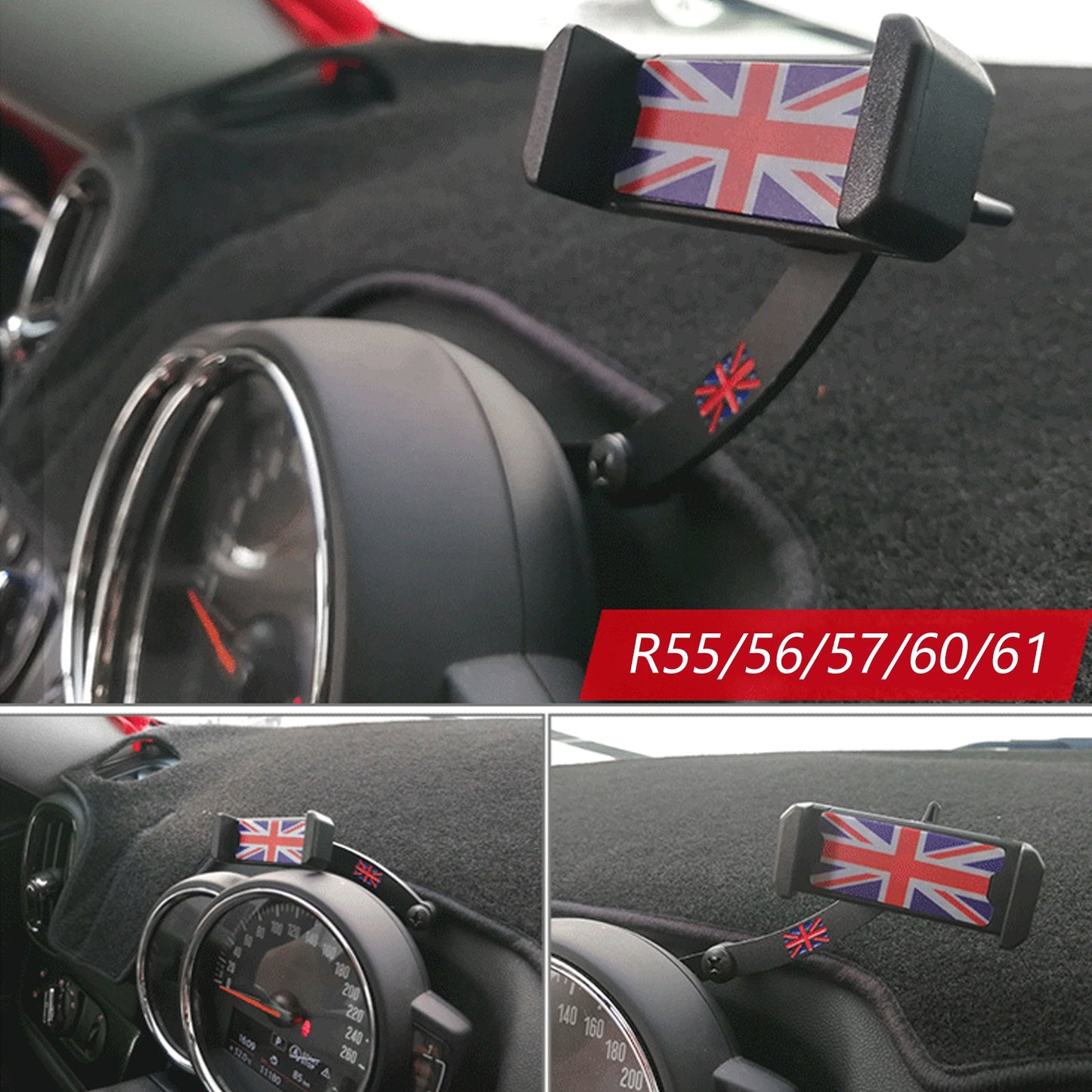 Auto per pieghevole R55/56/57 Jack Holder Red Union GB Mount Mini cellulare Cooper generico