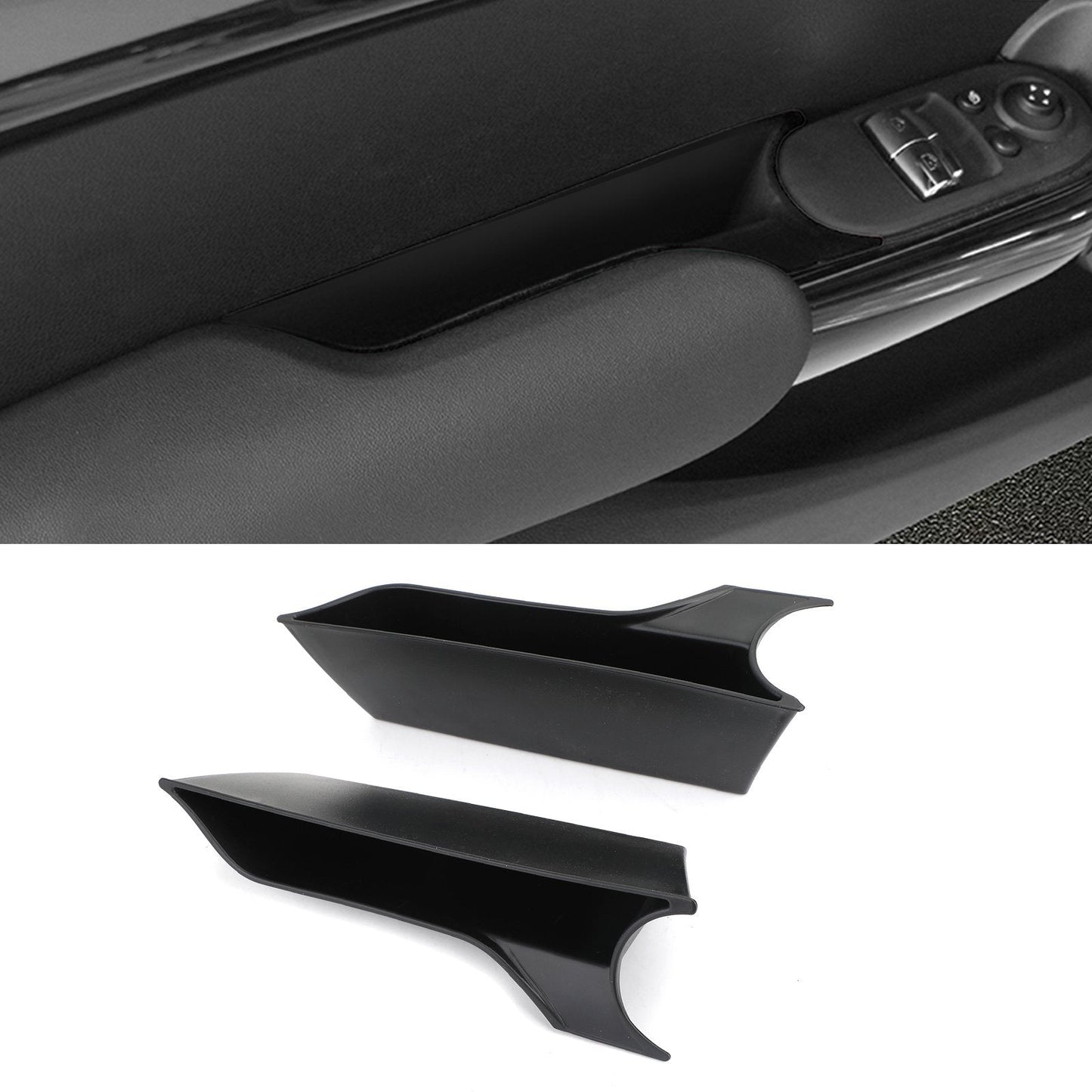 Scatola portaoggetti nera per bracciolo porta interna Organizer Holde Tirm per MINI Cooper F56