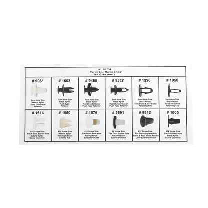 146 PCS Assortimento di fermo del corpo della clip del rivestimento del paraurti del cofano della porta del parafango per Toyota generico