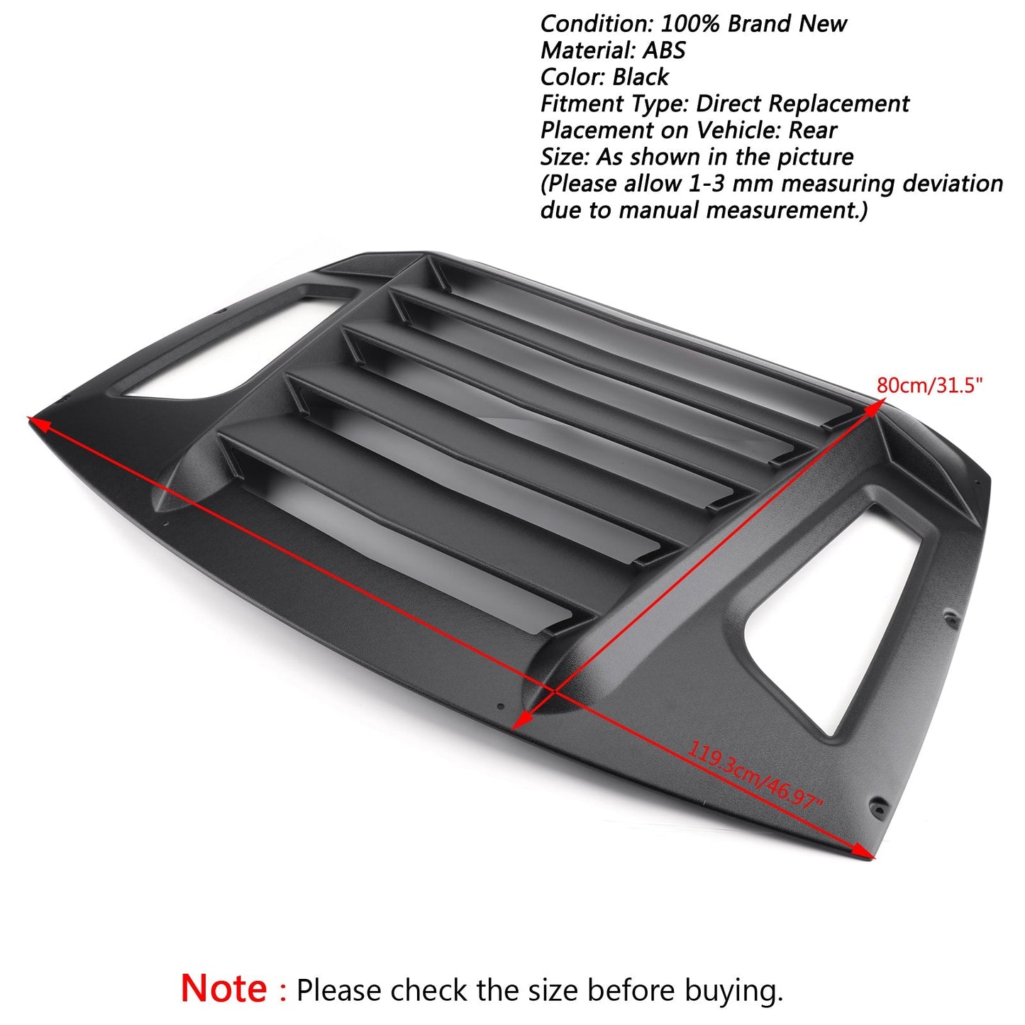 Finestra posteriore Feritoia Parasole Copertura Per 13-18 Subaru BRZ/Scion FR-S/Toyota GT86 Generico