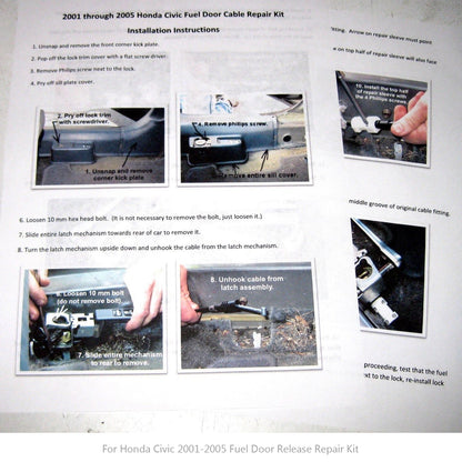 Kit di riparazione del rilascio dello sportello del carburante Nuovo per Honda Civic 2001-2005 Generico