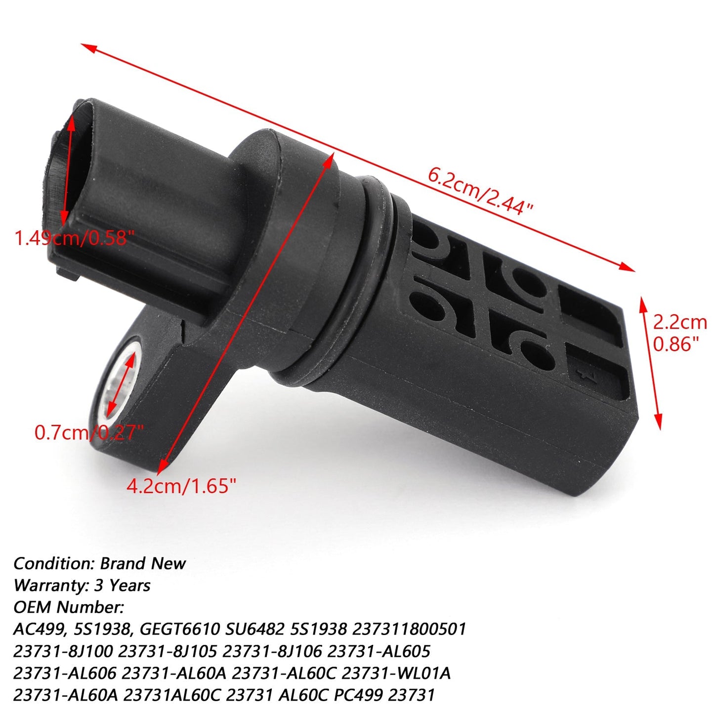Nuovo sensore di posizione della pedivella del motore 23731-Al60C per Altima Quest Murano generico