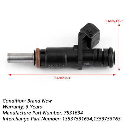 1x iniettori di carburante per 06-12 BMW 128i 328i X3 X5 Z4 525i 2.0/2.5/3.0L 7531634 generico