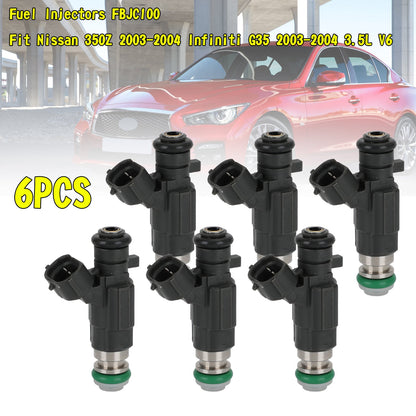 6PCS Iniettori di Carburante FBJC100 Fit Nissan 350Z 03-04 Infiniti G35 2003-2004 3.5L V6 Generico