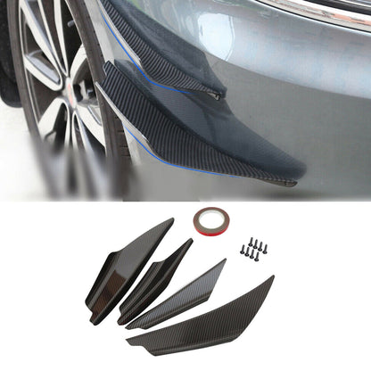 4 pezzi Canard per spoiler per splitter corpo pinne paraurti anteriore auto universali