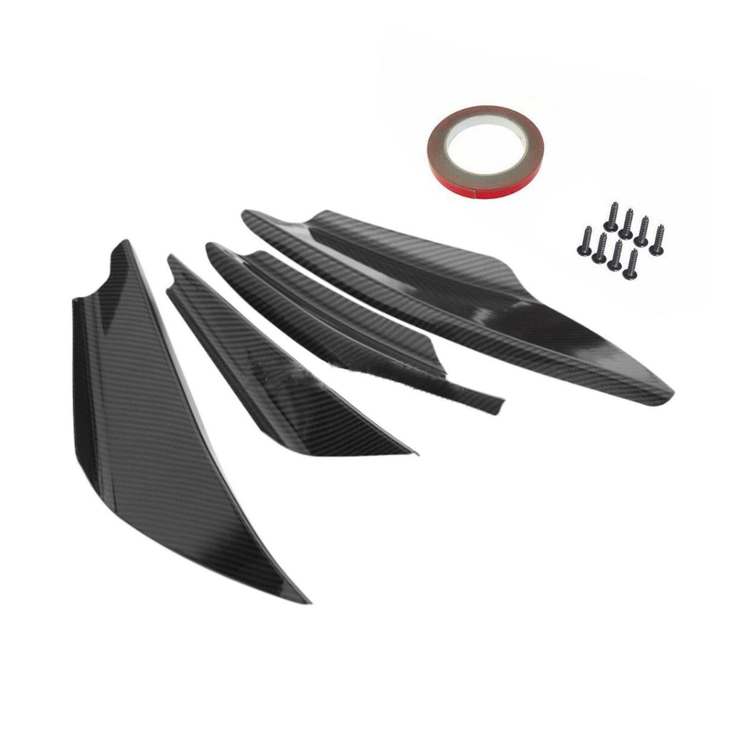 4 pezzi Canard per spoiler per splitter corpo pinne paraurti anteriore auto universali