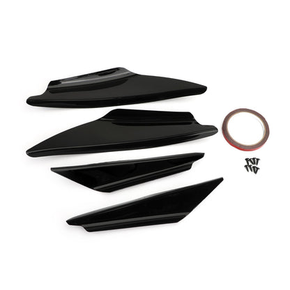 4pcs Universal Gloss Bk Car Paraurti Anteriore Pinne Body Splitter Spoiler Canards Generico