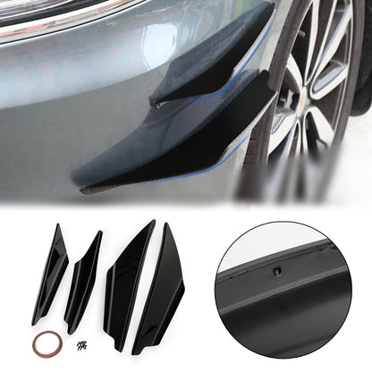 4pcs Universal Gloss Bk Car Paraurti Anteriore Pinne Body Splitter Spoiler Canards Generico