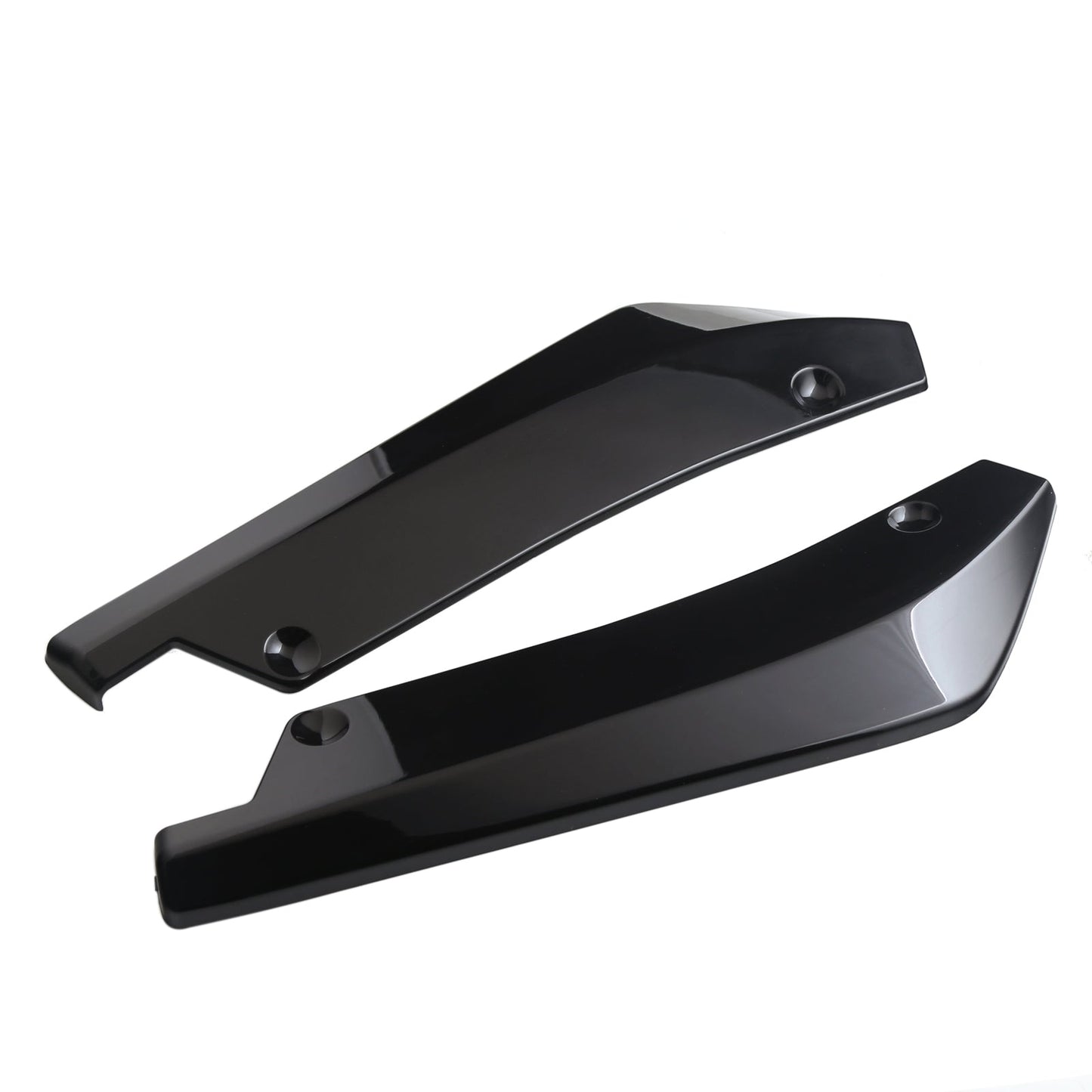 2x Car Auto Paraurti Posteriore Labbro Diffusore Splitter Canard Protector Top Nero Lucido Generico
