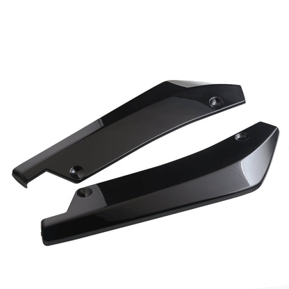 2x Car Auto Paraurti Posteriore Labbro Diffusore Splitter Canard Protector Top Nero Lucido Generico