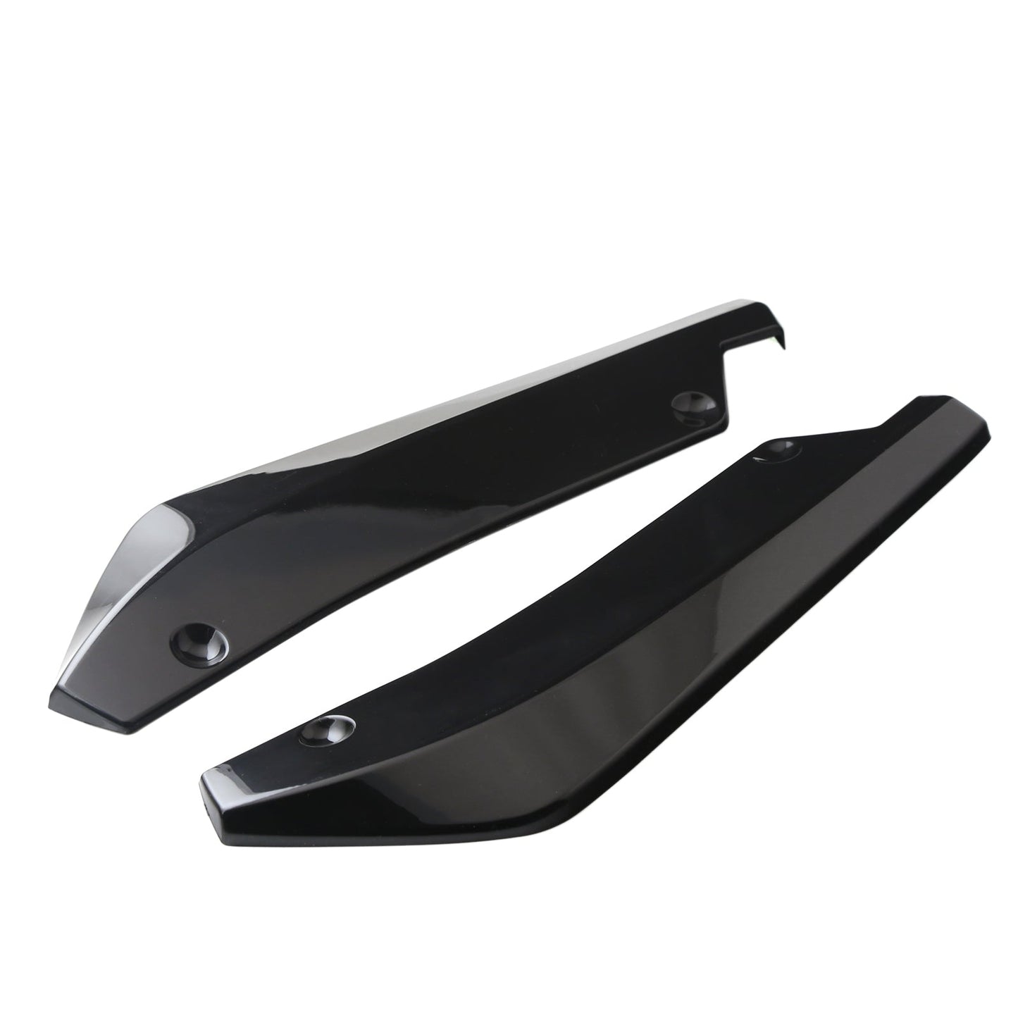 2x Car Auto Paraurti Posteriore Labbro Diffusore Splitter Canard Protector Top Nero Lucido Generico