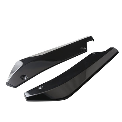 2x Car Auto Paraurti Posteriore Labbro Diffusore Splitter Canard Protector Top Nero Lucido Generico