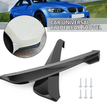 19" Car Rear Bumper Fin Canard Splitter Diffusore Valence Spoiler Lip Gloss Nero Generico